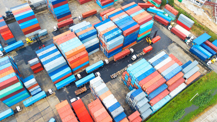 Containers in the port, Shipping & Transportation concept