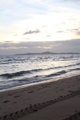 Pattaya beach in Thailand at the sun set