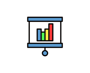 Presentation  flat icon. Thin line signs for design logo, visit card, etc. Single high-quality outline symbol for web design or mobile app. Presentation  outline pictogram.