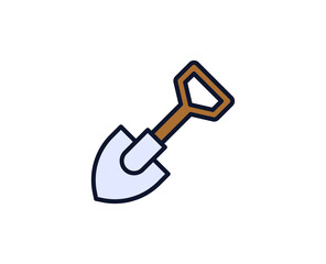 Shovel flat icon. Single high quality outline symbol for web design or mobile app.  House thin line signs for design logo, visit card, etc. Outline pictogram EPS10