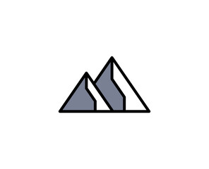 Mountain premium line icon. Simple high quality pictogram. Modern outline style icons. Stroke vector illustration on a white background. 