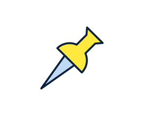 Push pin line icon. Vector symbol in trendy flat style on white background. Office sing for design.