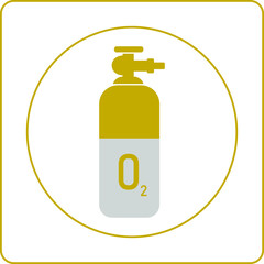 Oxygen Cylinder icon, Gas cylinder tank for all, vector icon