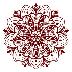 曼陀羅模様のベクターイラスト(塗り)