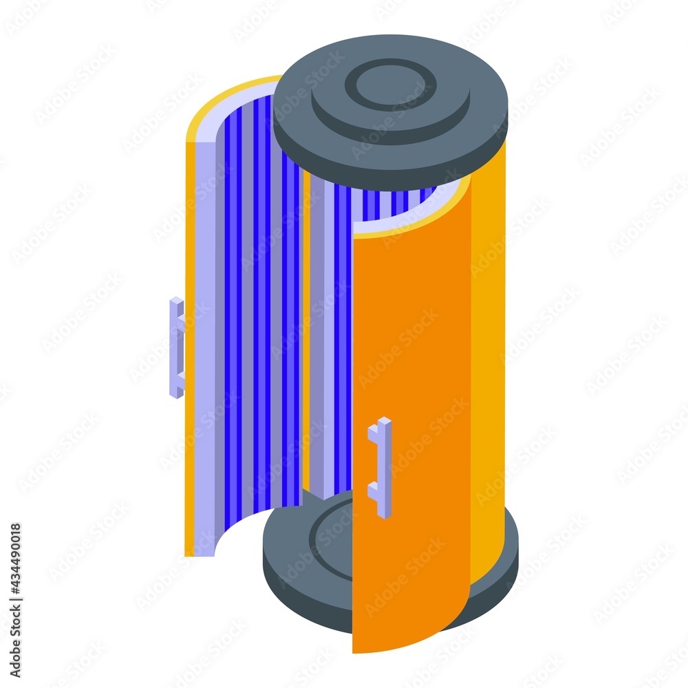 Poster solarium open cabin icon. isometric of solarium open cabin vector icon for web design isolated on wh