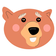 Bear head illustration for baby design.