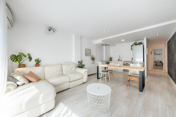 Interior of studio apartment in minimal style
