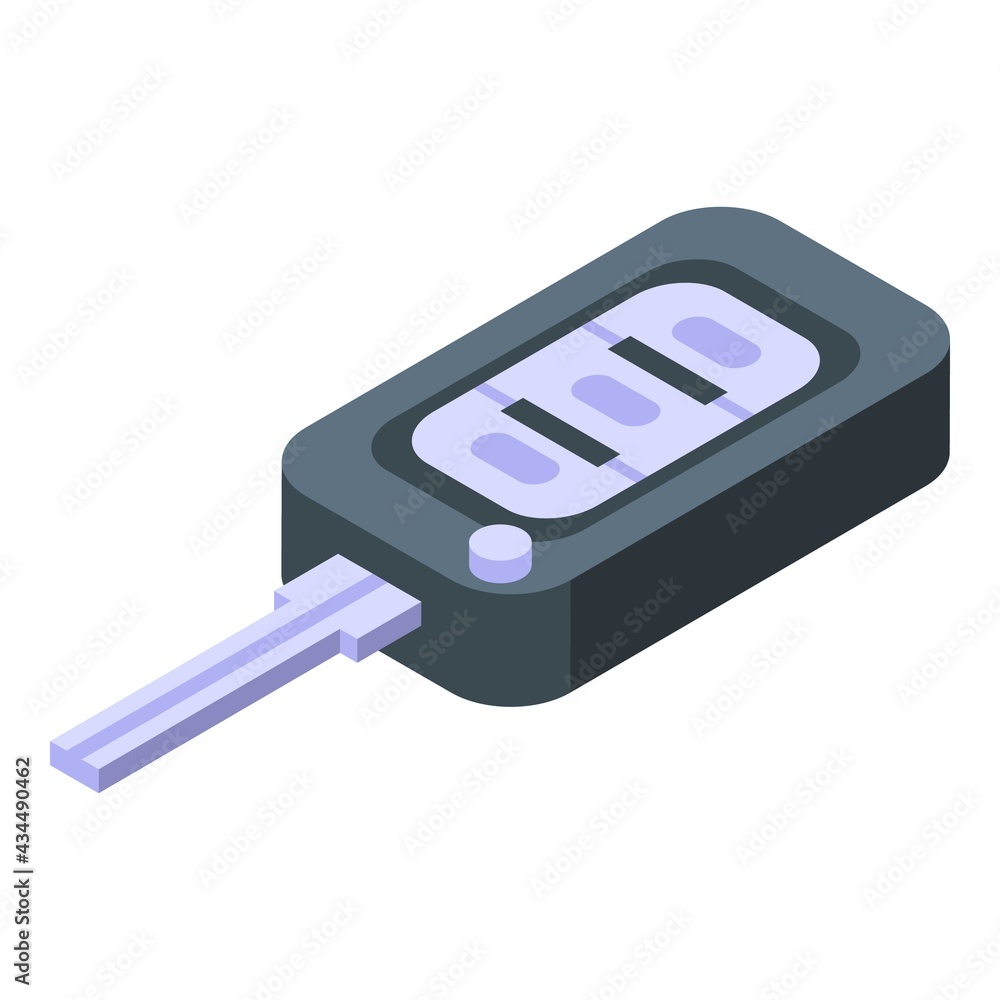 Poster smart car key button icon. isometric of smart car key button vector icon for web design isolated on 