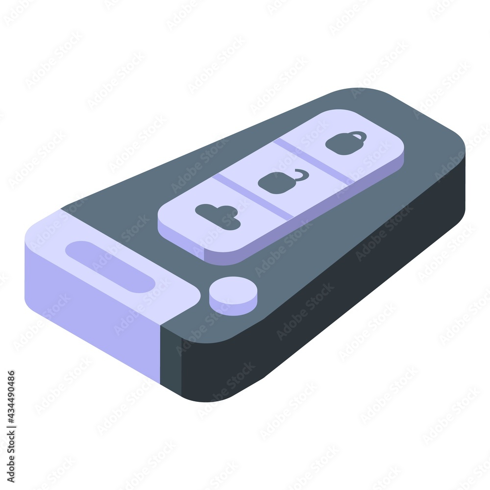 Poster smart car key caution icon. isometric of smart car key caution vector icon for web design isolated o