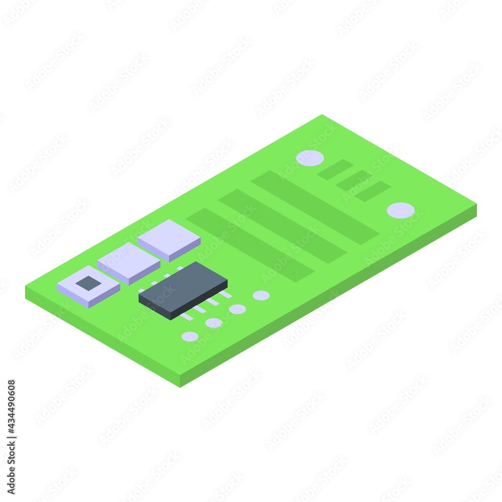 Poster smart car key card icon. isometric of smart car key card vector icon for web design isolated on whit