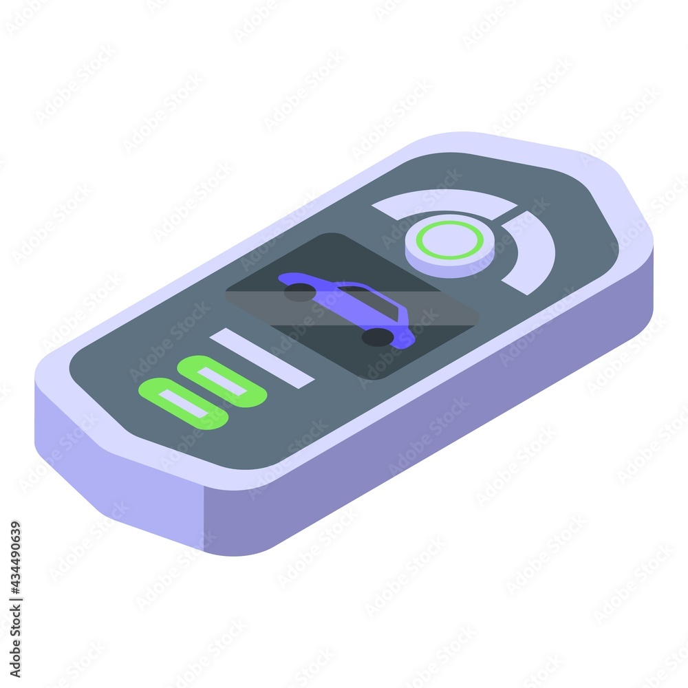 Poster smart car key futuristic icon. isometric of smart car key futuristic vector icon for web design isol