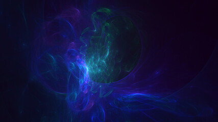 3D rendering abstract multicolor fractal light background