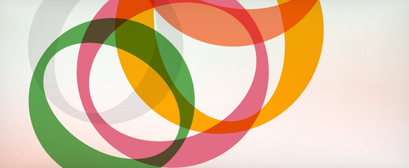 Obraz premium Ring geometric shapes, o letter repetition wallpaper. Abstract background for business or technology presentations, internet posters or web brochure covers