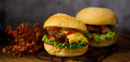 Hamberger with sauce