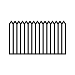 Fence line icon. Simple traditional fence. Vector Illustration