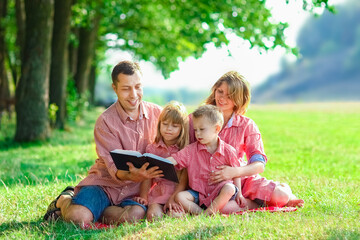 Fototapeta premium Happy family in nature