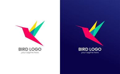 Bird logo concept hummingbird simple illustration to represent your brand. Vector Illustration EPS 10. Ready to use.  © hanara