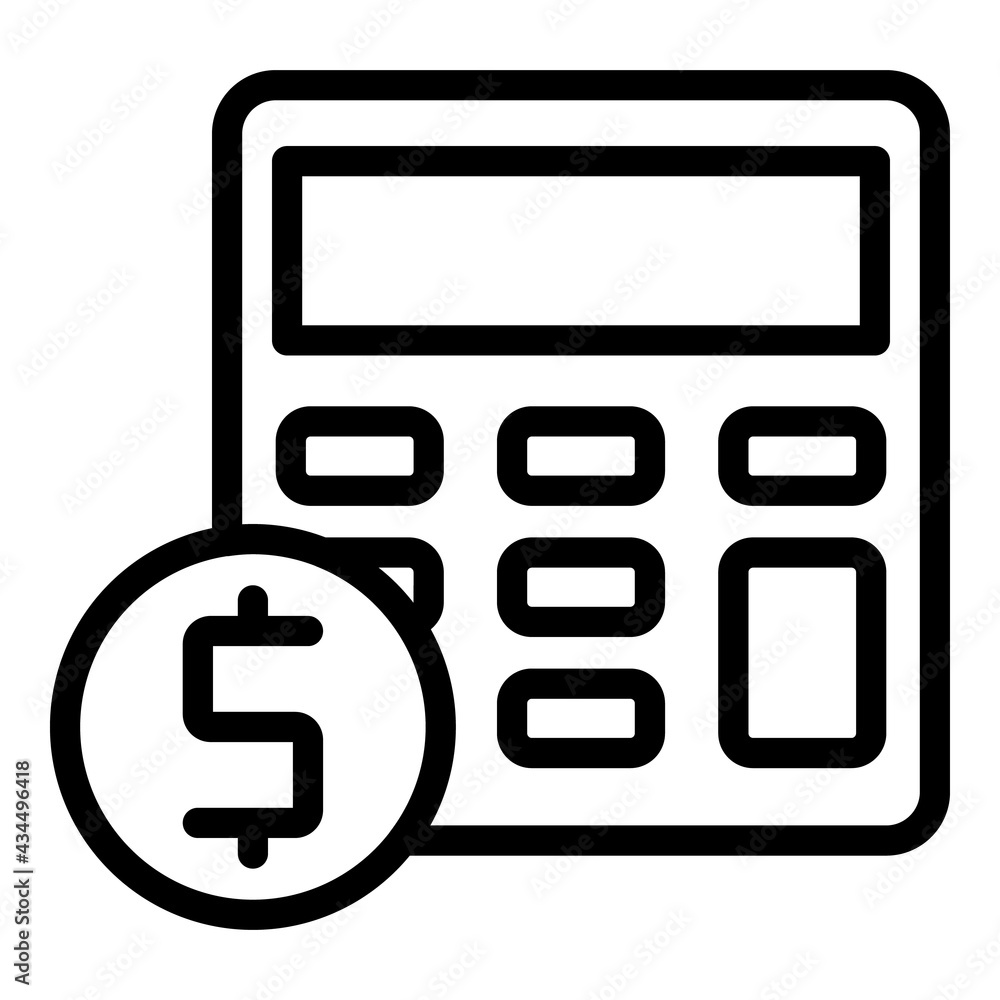 Poster dollar calculator icon. outline dollar calculator vector icon for web design isolated on white backg