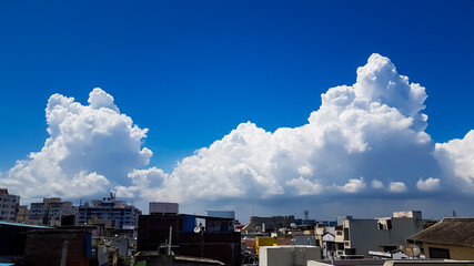 Beautiful clouds with the city in Chennai thiruvanmiyur city.