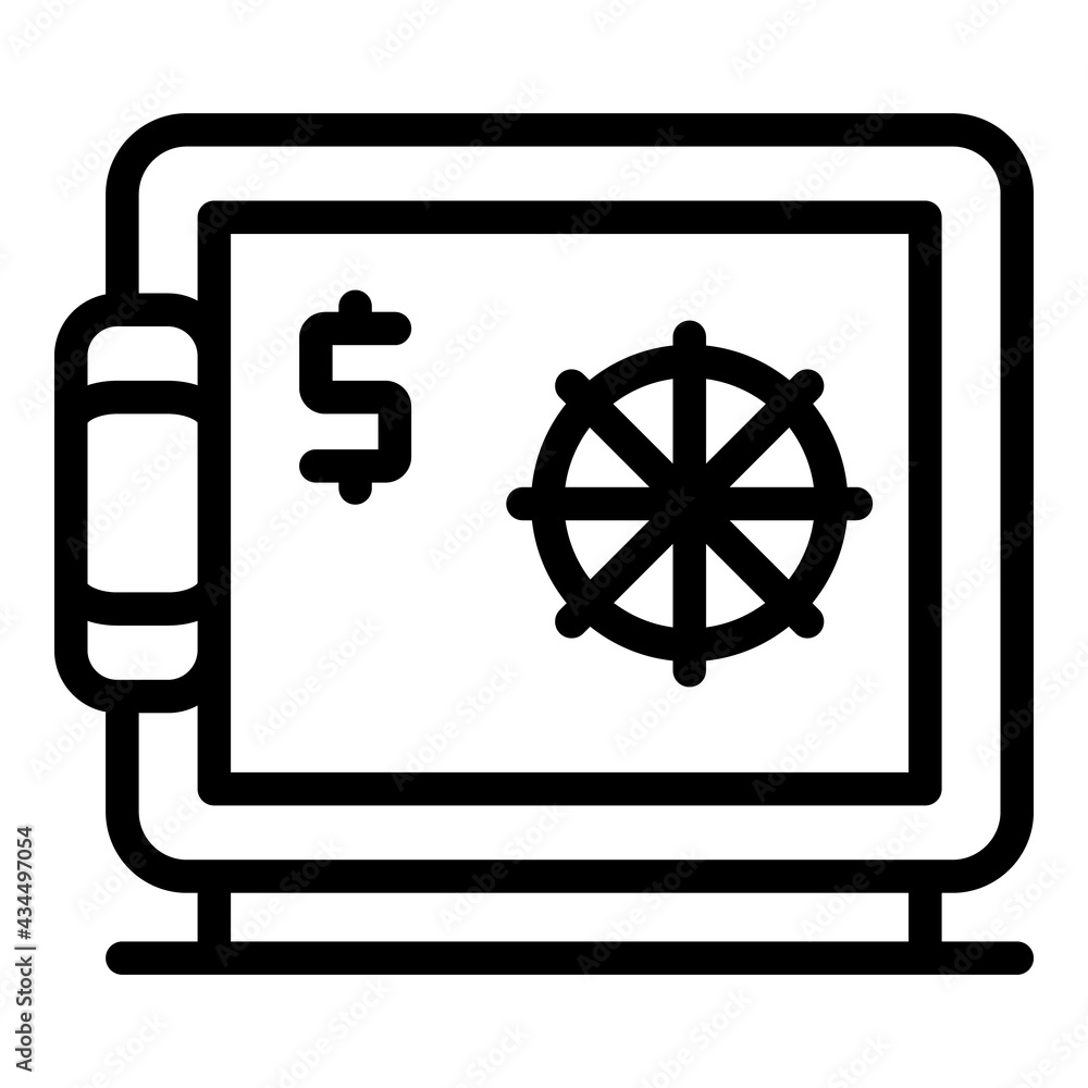 Poster safe box bank icon. outline safe box bank vector icon for web design isolated on white background