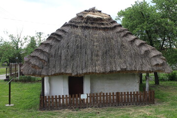 Strawy small house of vernacular architecture in Borsky Mikulas, west Slovakia