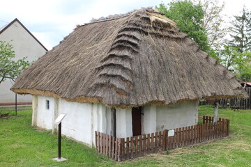 Strawy small house of vernacular architecture in Borsky Mikulas, west Slovakia