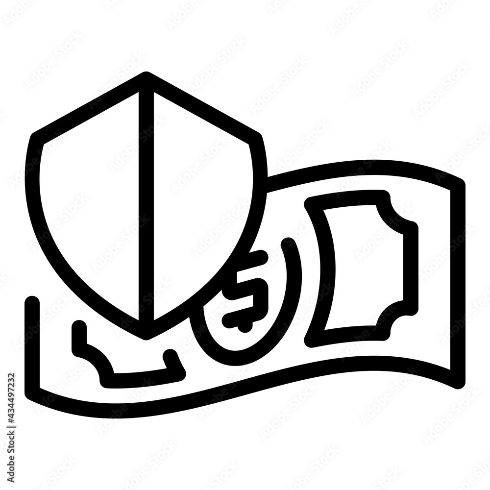 Poster dollar shield icon. outline dollar shield vector icon for web design isolated on white background