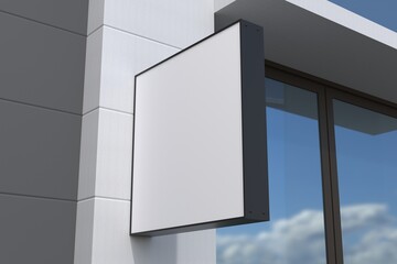 Wall Mount Sign facade Board Mockup