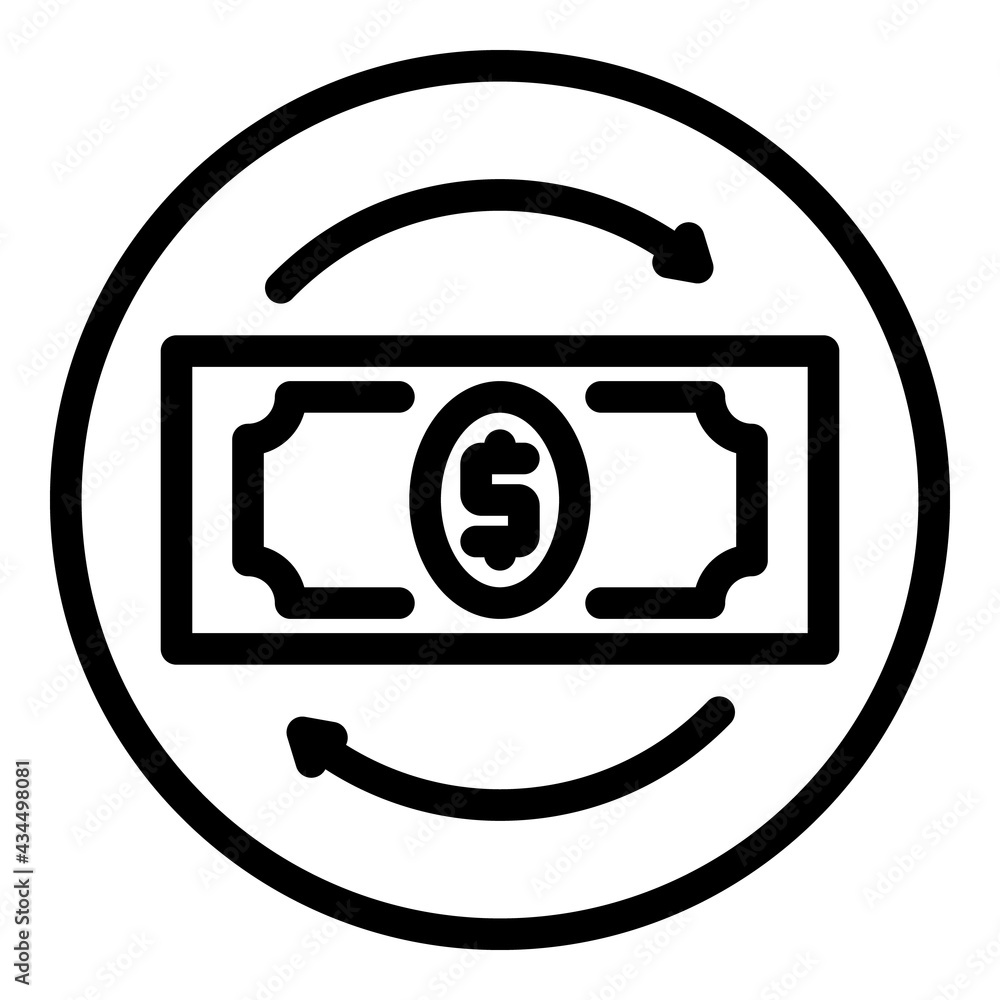 Poster dollar circle icon. outline dollar circle vector icon for web design isolated on white background
