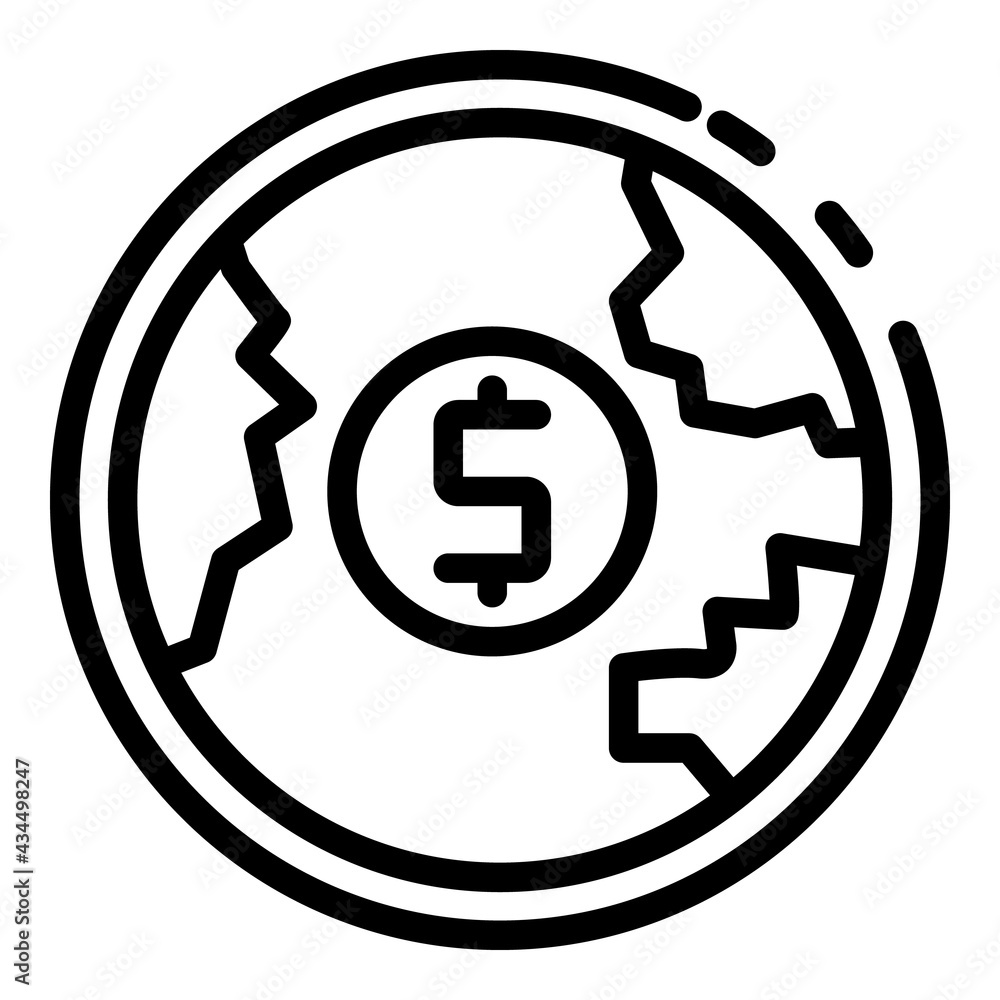 Poster world currency icon. outline world currency vector icon for web design isolated on white background
