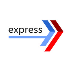 Express sentence next to the blue and red two-way vector