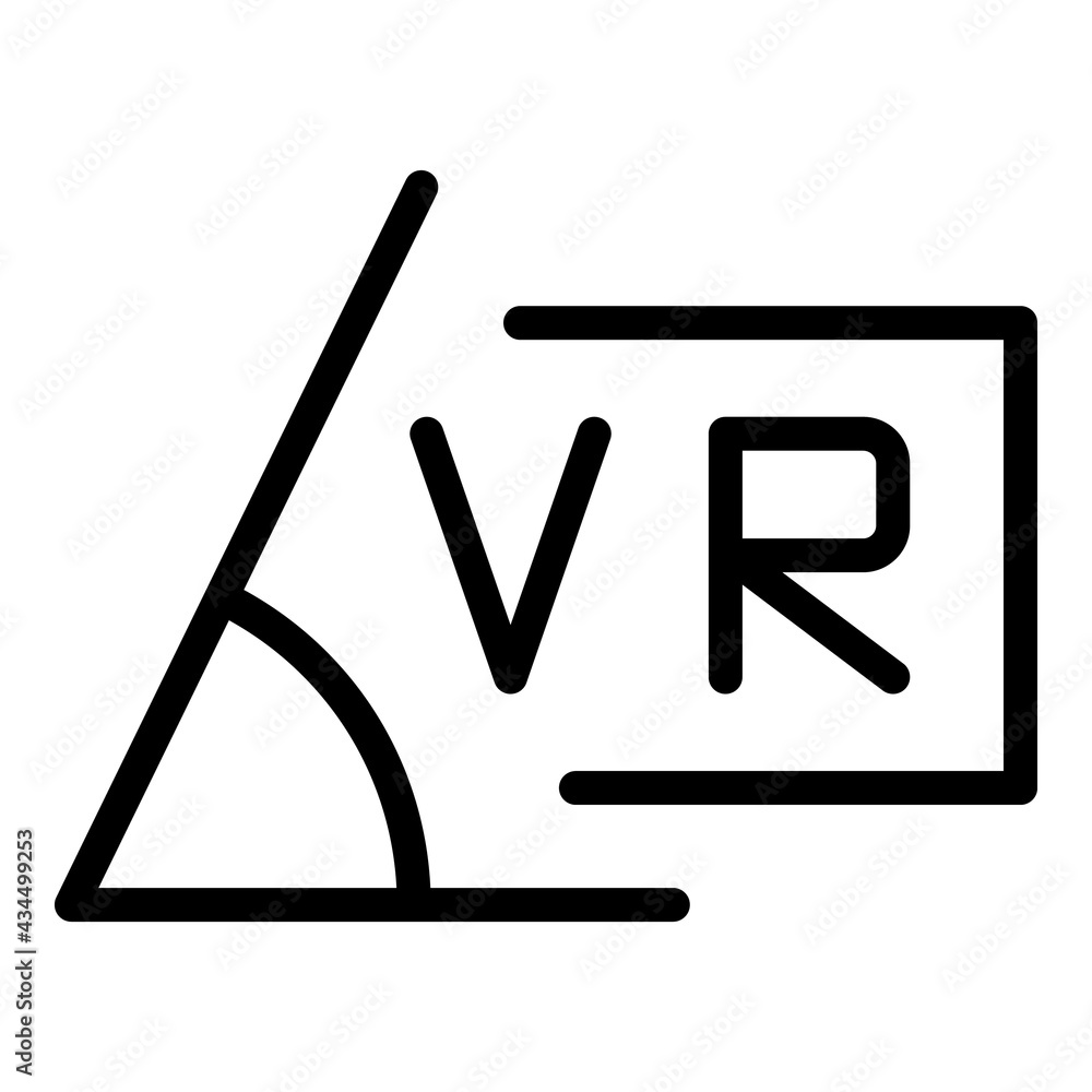 Poster vr visual icon. outline vr visual vector icon for web design isolated on white background