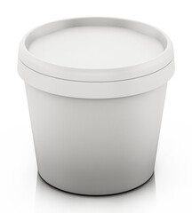 White paint can isolated on white background. 3D illustration