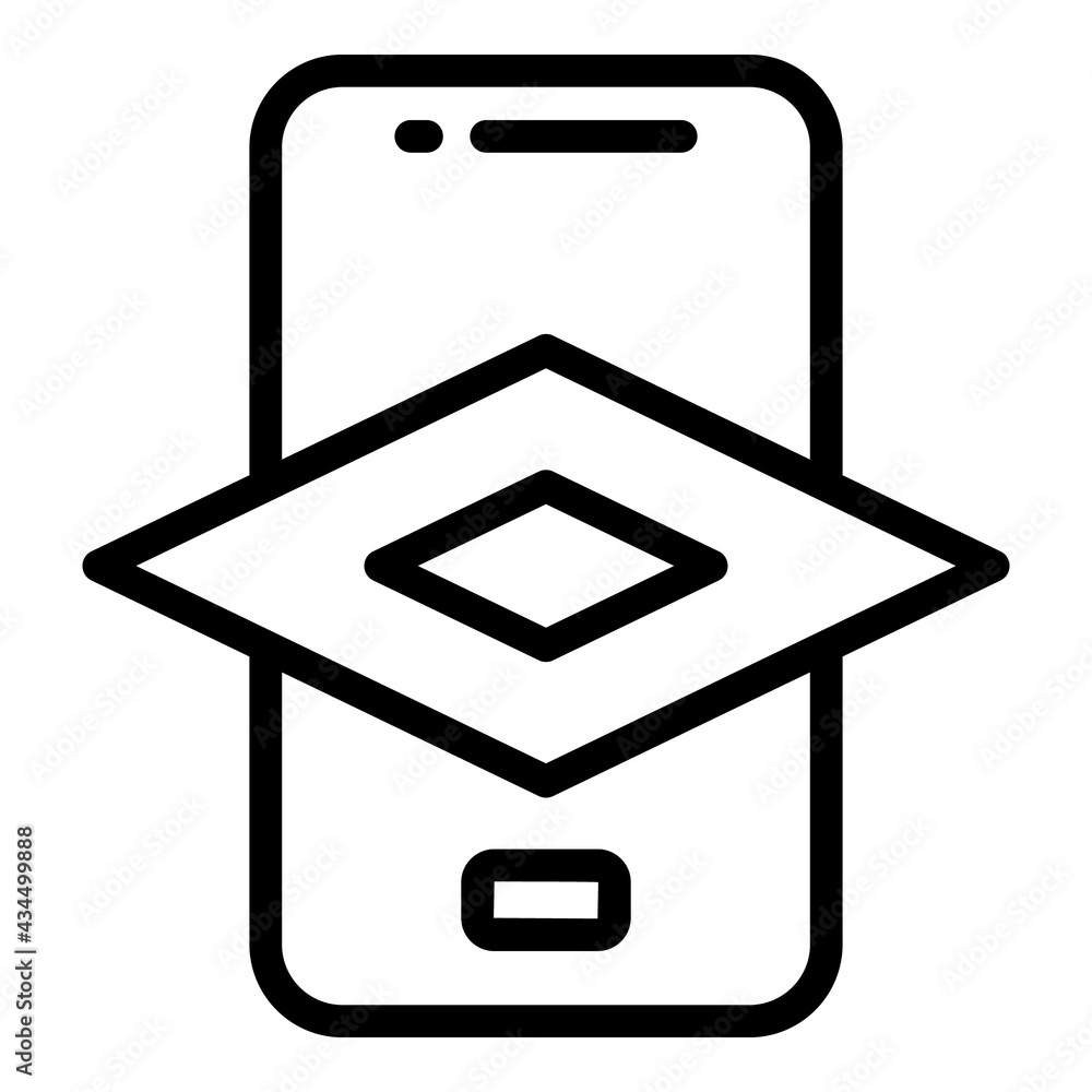 Poster ar application icon. outline ar application vector icon for web design isolated on white background