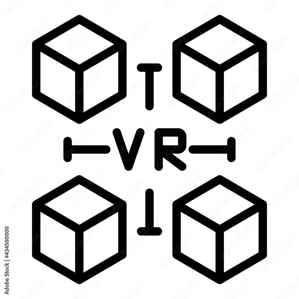 Poster future virtual reality icon. outline future virtual reality vector icon for web design isolated on w