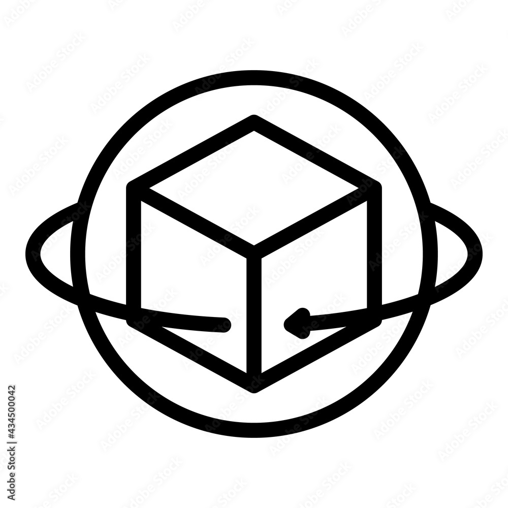 Poster vr rotation icon. outline vr rotation vector icon for web design isolated on white background