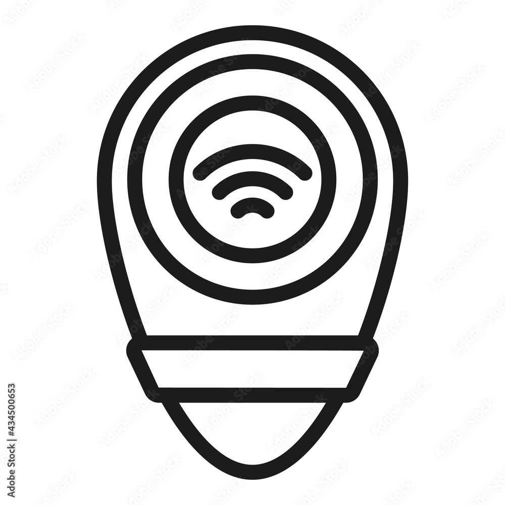 Poster wireless tracker icon. outline wireless tracker vector icon for web design isolated on white backgro