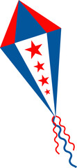 Kite flat vector icon. Independence day of USA.