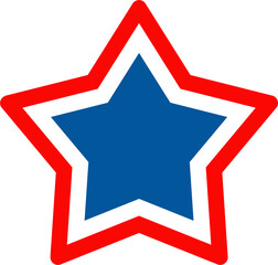 Star shape badge, logo or award icon. Independence day of USA
