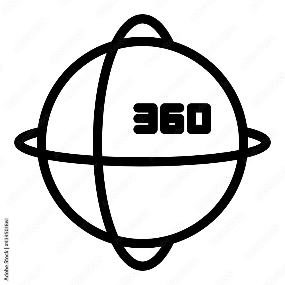 Poster virtual reality sphere icon. outline virtual reality sphere vector icon for web design isolated on w
