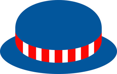 Bowler hat flat vector icon. Independence day of USA.