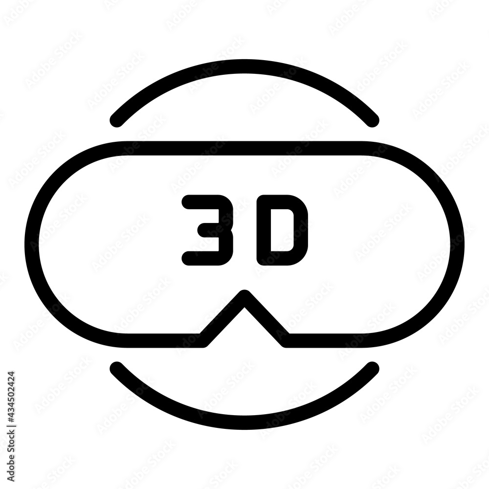 Poster 3d system icon. outline 3d system vector icon for web design isolated on white background