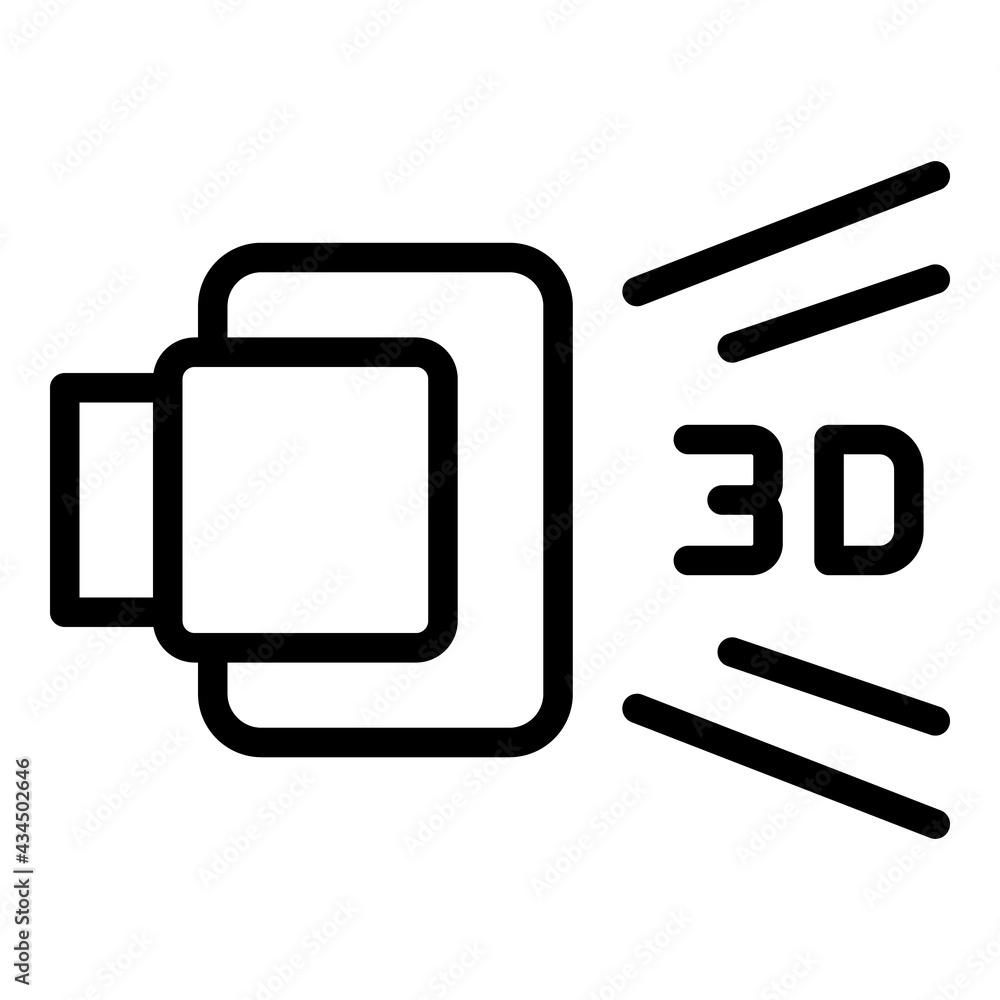 Poster 3d visual icon. outline 3d visual vector icon for web design isolated on white background