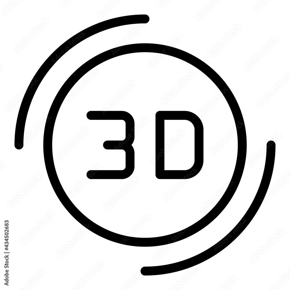 Poster 3d visualization icon. outline 3d visualization vector icon for web design isolated on white backgro