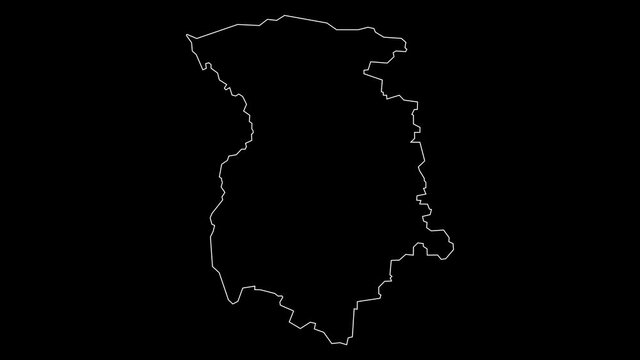 Marijampole Lithuania county map outline animation