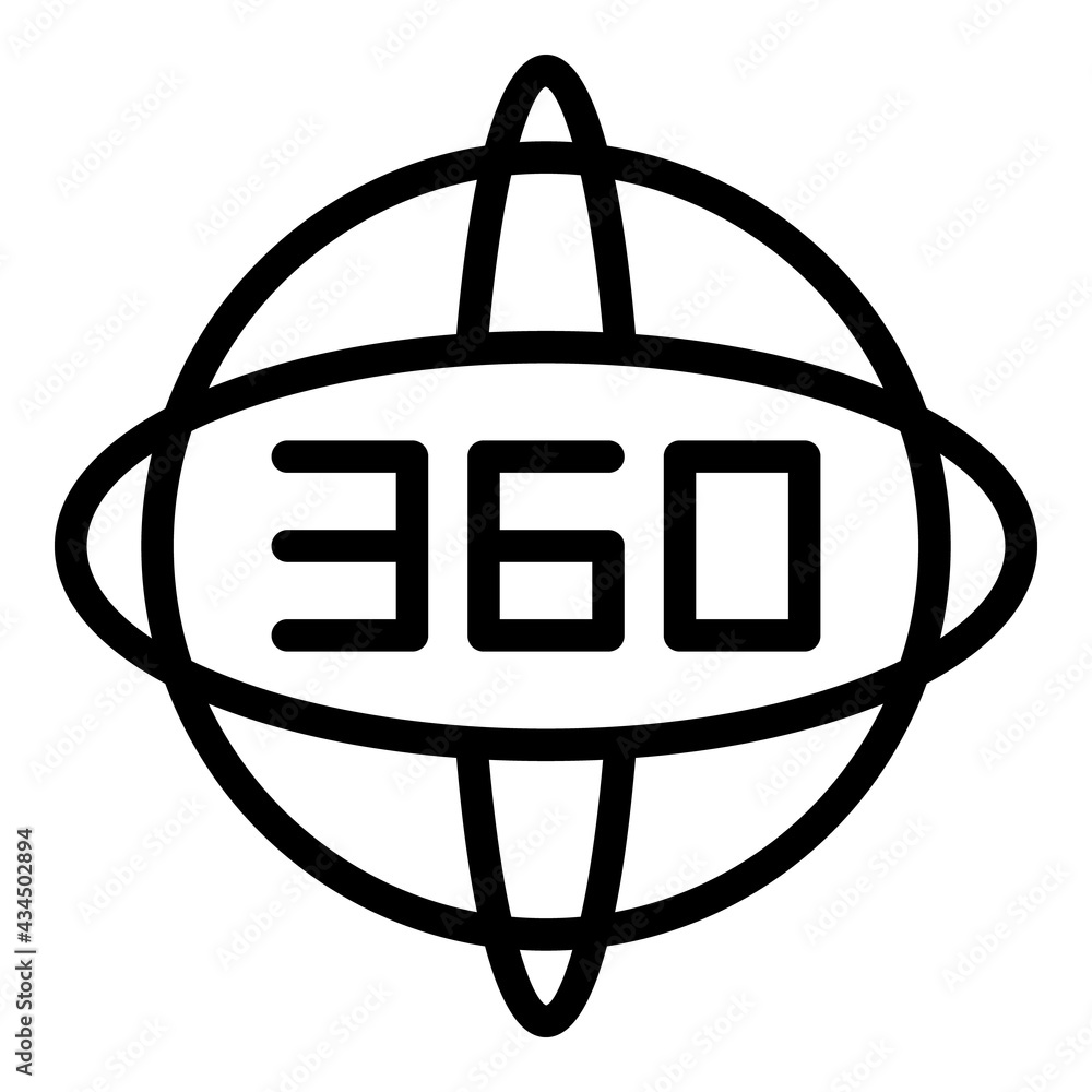 Poster virtual oculus angle icon. outline virtual oculus angle vector icon for web design isolated on white