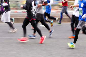 Obraz premium ブレたマラソンランナー 