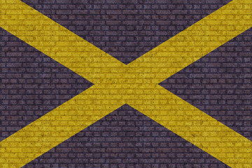 3D Flag of Scotland on brick wall