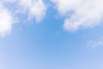 Naklejka na ściany i meble blue sky with small clouds. sky background texture. summer sky