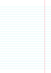 Graph paper. Printable striped grid paper with color horizontal lines. Geometric pattern for school, textures, notebook, diary. Realistic lined paper blank size A4 isolated on transparent background